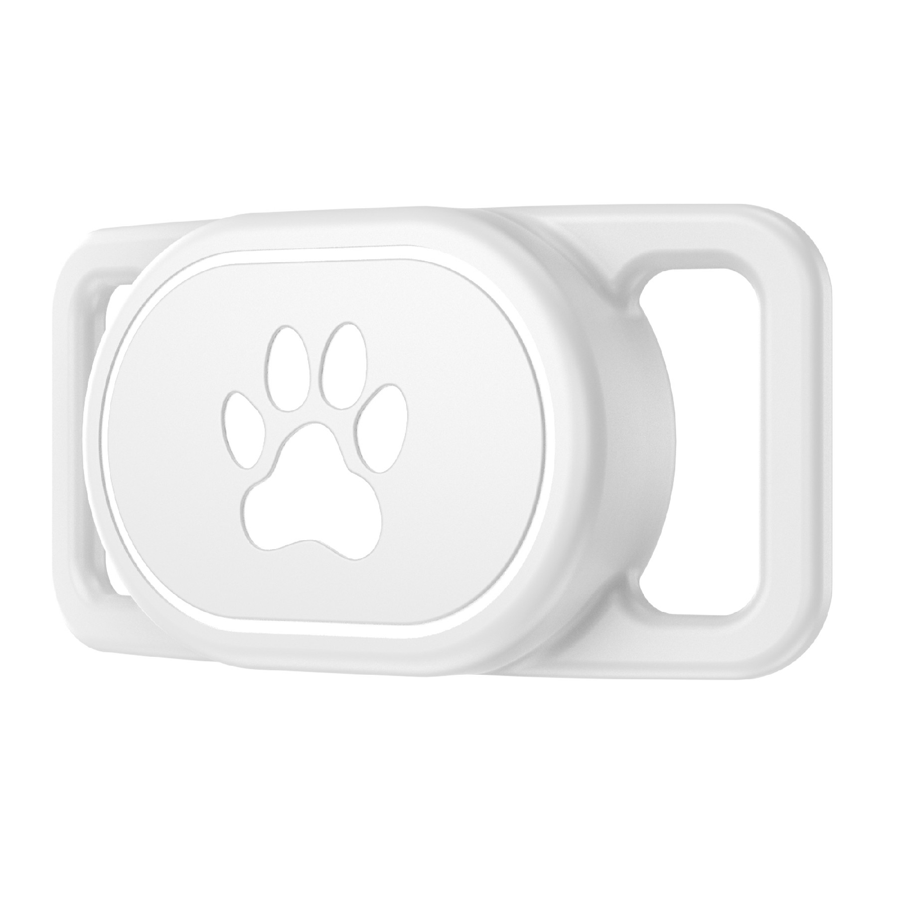 CS50 For Xiaomi Tag Tracker Protective Case Pet Collar Silicone Waterproof Cover Anti-lost Device Protection - White