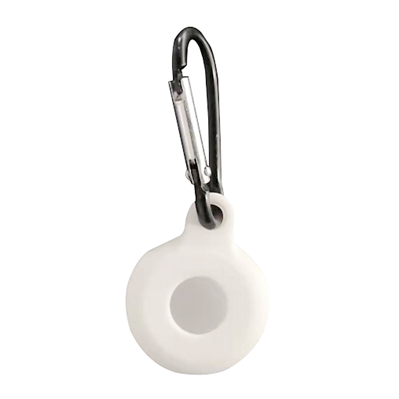 

Shock Absorbing Soft Silicone Skin Cover with Keychain for Apple AirTags 2021 - Grey, AirTag