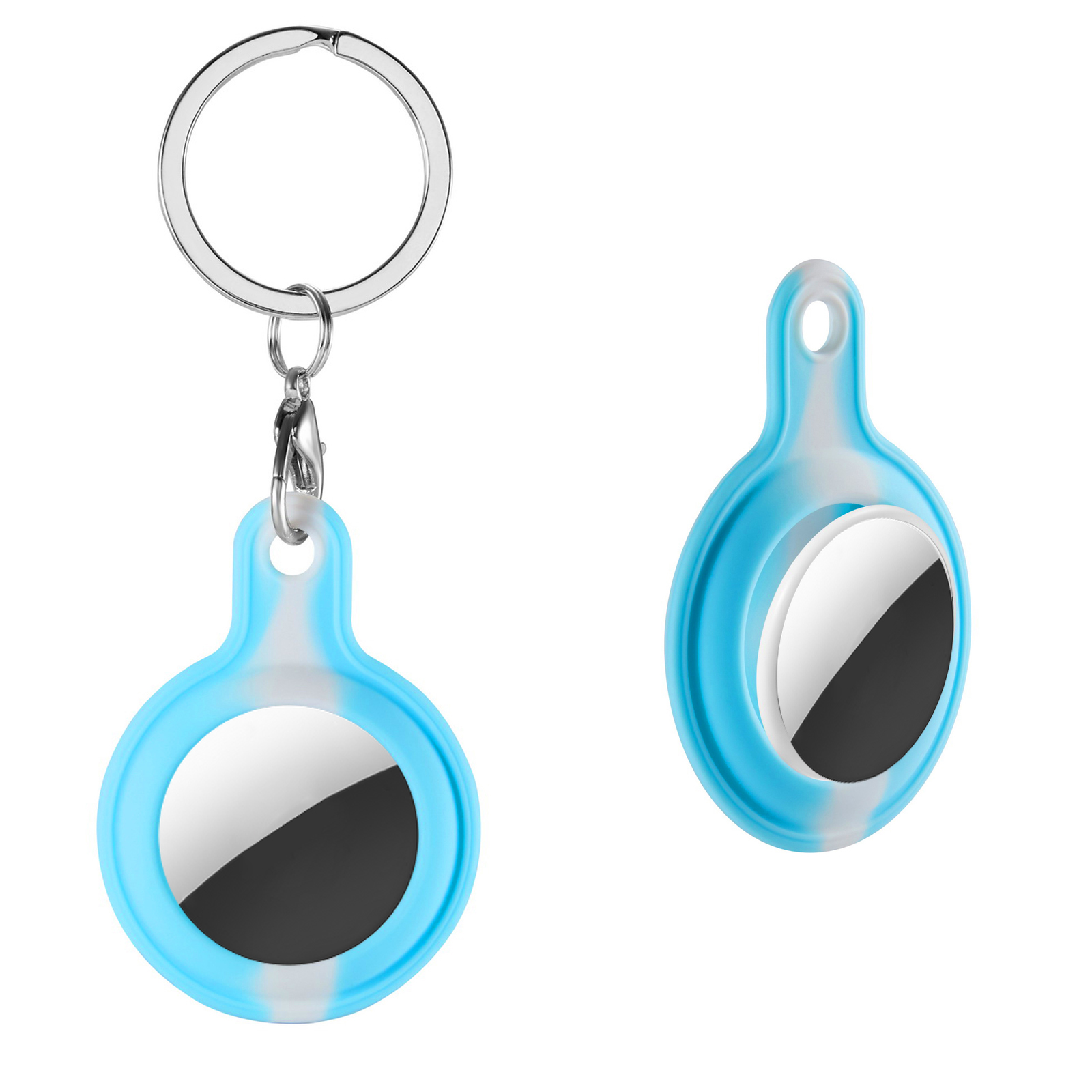 

Soft Silicone Protective Cover Case with Keychain for Apple AirTags - Jade Green, AirTag