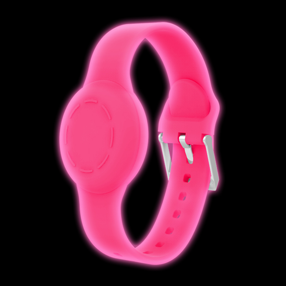 

Kids Armband Für Apple Airtag, Trackerhalter Silikongehäuse Wasserdichtes Verstellbares Armband - Leuchtend Rosa, AirTag