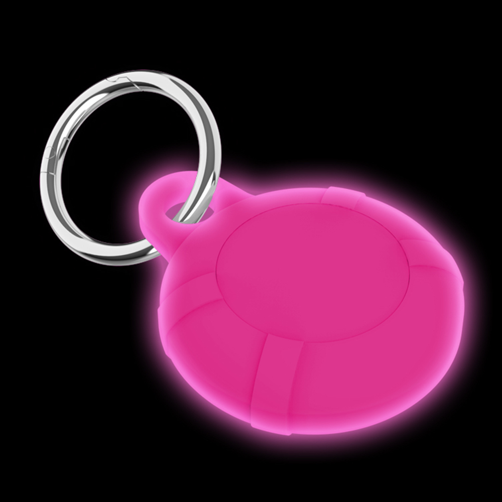 

Silikonschutzgehäuse Für Luftttag-anti-lost Vollbedeckung Wasserdichtes Schlüsselbund Mit Schnalle - Leuchtend Rosa, AirTag