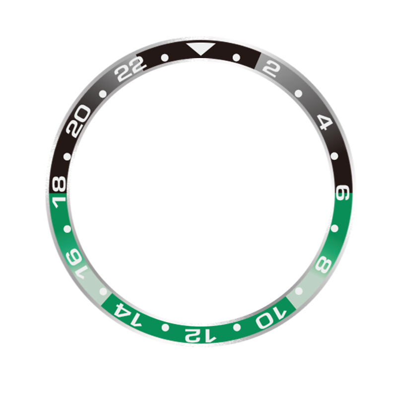 

Für Samsung Galaxy Watch 5 / 4 40-mm-uhr-lünette Ring Dual-color Adhäsive Rahmenabdeckung Anti-kratzer-metallschutz (typ B) - Schwarz+grün, Galaxy Watch 5 40mm