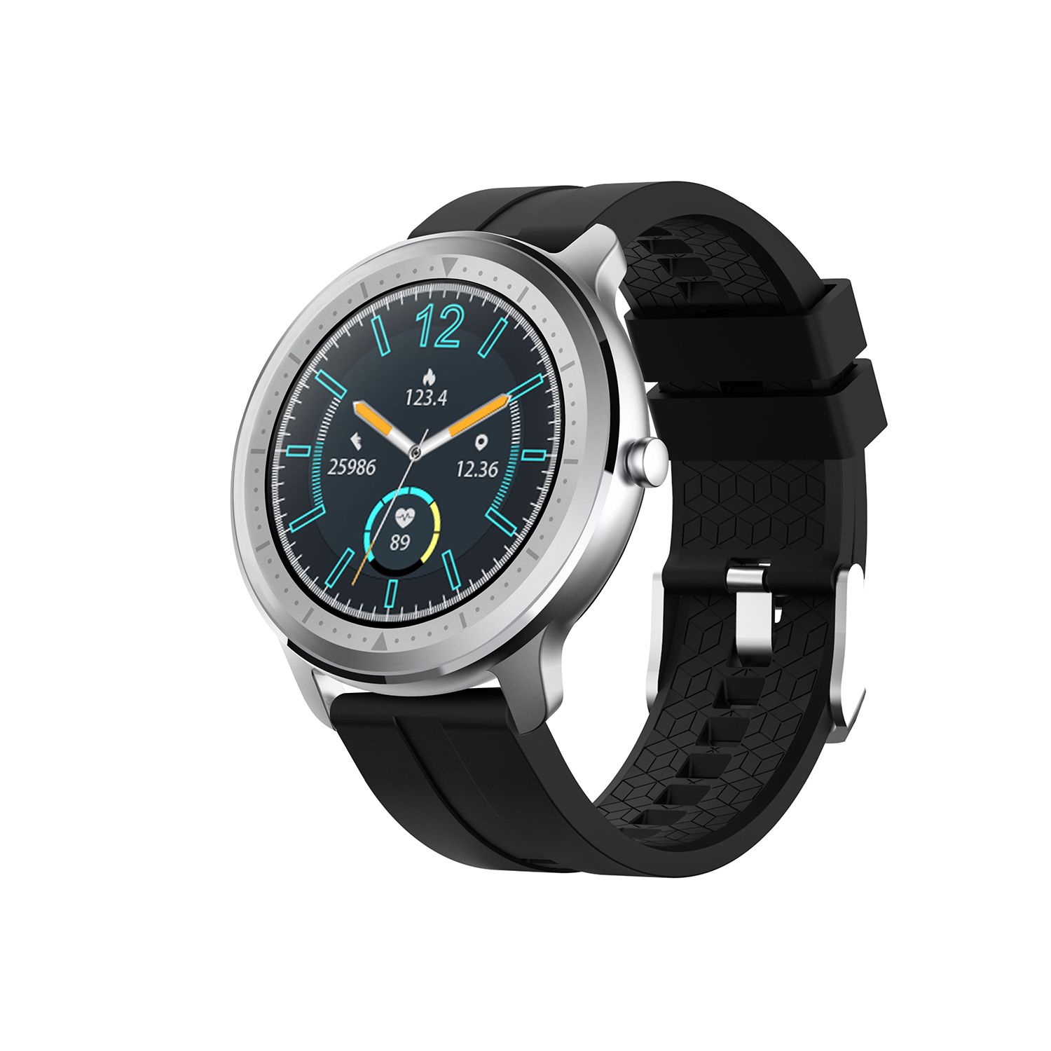 

Lemonda Smart UM58 1.28-дюймовый Полный Прикосновение Смарт-часы Монитор Сердечных Сокращений Фитнес-часы Водонепроницаемый Дизайн - Черное Серебро
