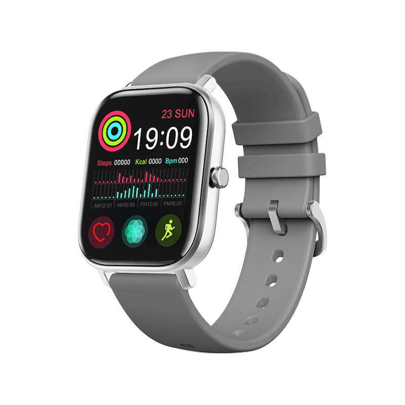 

1.68-inch Capacitive Touch Screen Smart Watch Fitness Tracker Heart Rate Monitor - Grey