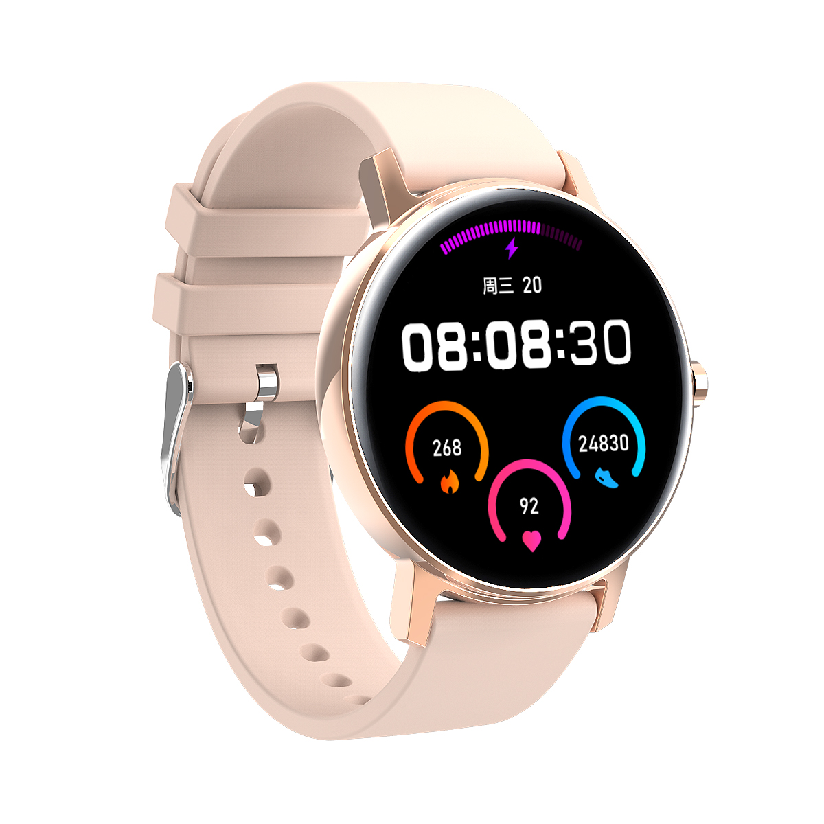 

WB05 Smart Watch Fitness Tracker Водонепроницаемая Активность Трекера С Силиконовой Зоной Монитора Сердечных Сокращений - Розовый