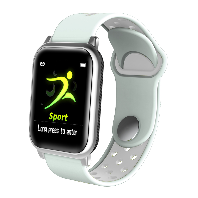 

Lemonda Smart KY11 1,3-дюймовый Квадратный Экран Smart Watch Health Detection IP67 Водонепроницаемый - Серебро / Зеленый