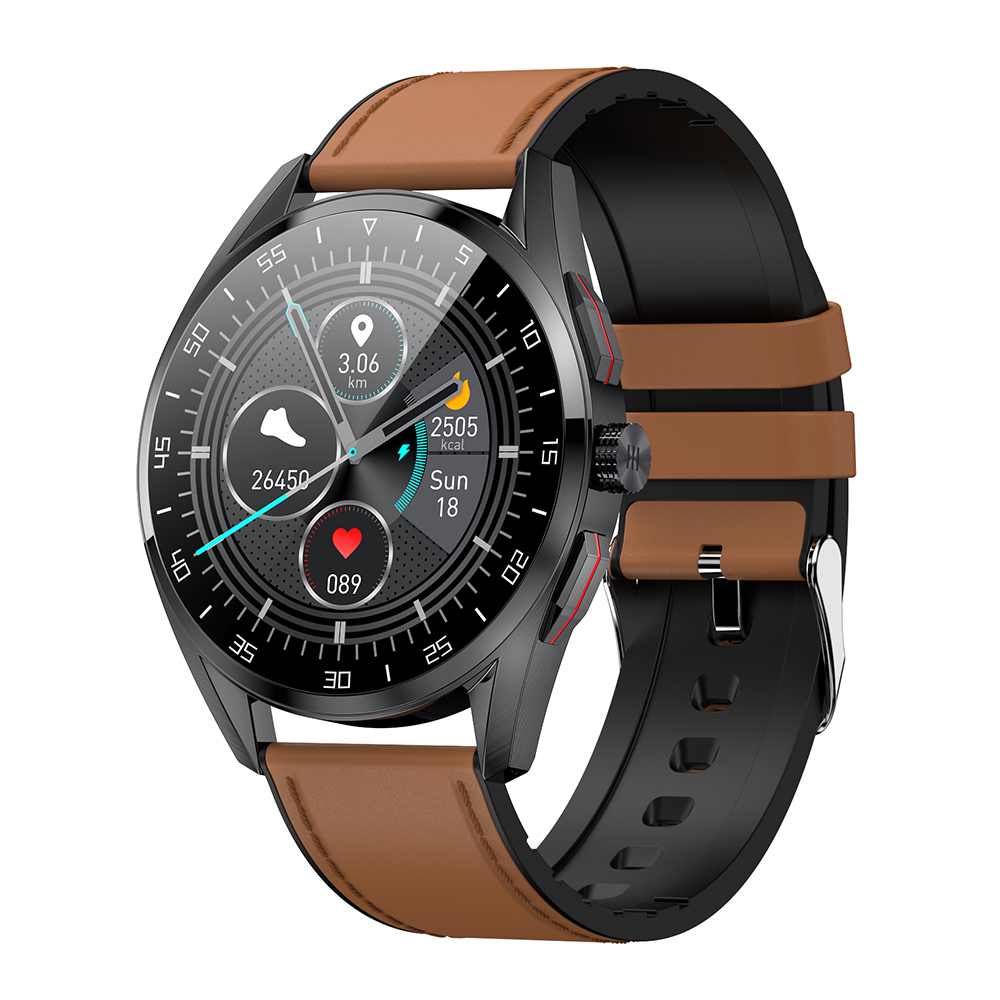 

M3 Bluetooth Call Call Monitor Monitor Alarm Stop Sports Sports Tracker Smart Watch - Браун / Кожаный Ремешок