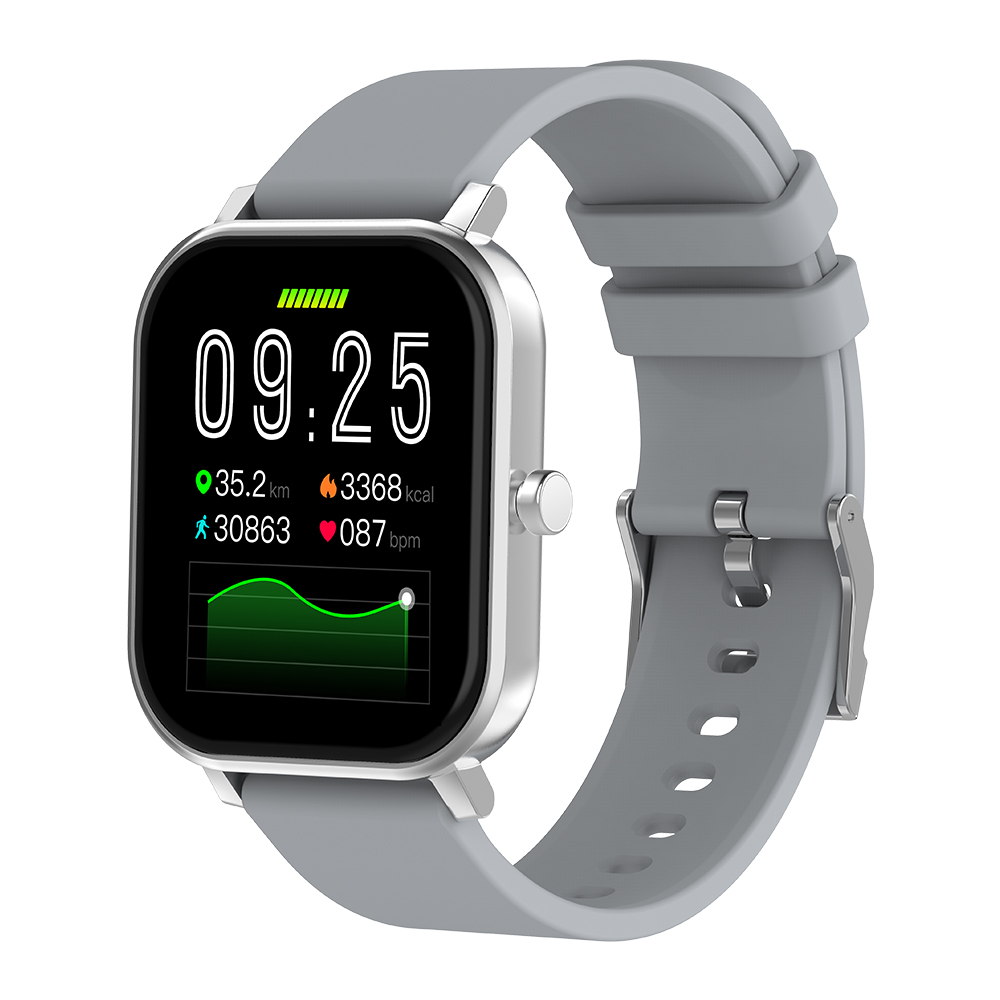 

ALLCALL S10 1.69 Inch Full Touch Smart Watch Custom Dial GPS Fitness Tracker Heart Rate Monitor - Silicone Strap/Grey+Silver