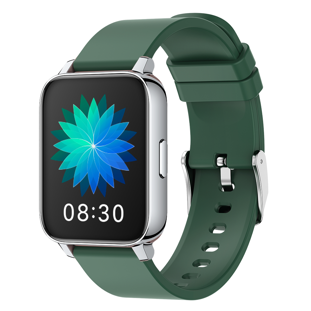 

ALLCALL P36 Waterproof 1.69 Inch Full Touch GPS Fitness Tracker Custom Dial Smart Watch - Silver/Green