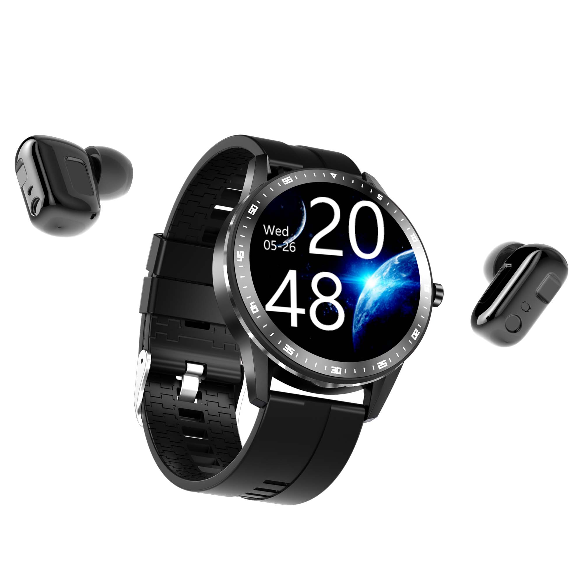 

BTX6 2 В 1 TWS Беспроводной Bluetooth Наушники Гарнитура IP67 Водонепроницаемый Монитор Сердечных Сокращений Умные Часы