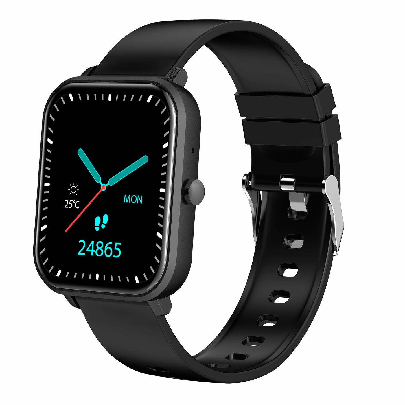 

ZL17C 1.69” Touch Screen Bluetooth Calling Smart Watch Waterproof Lightweight Sports Watch with Heart Rate Monitor/Sleep Monitor/Music for Men and Women - Black Silicone Strap