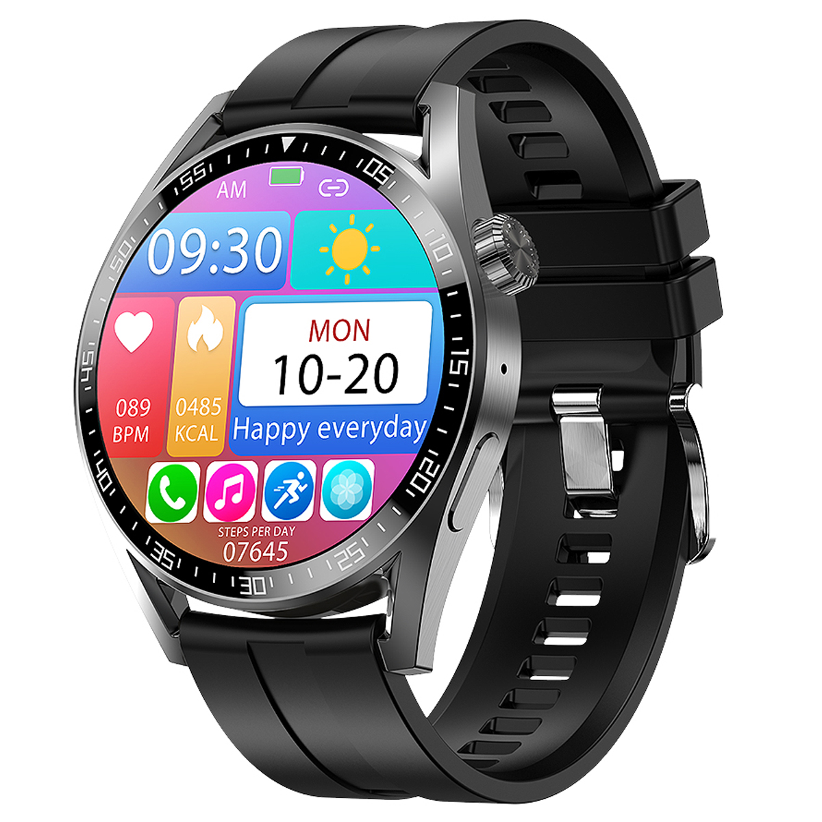 

HDT3 Bluetooth Call Поддерживается Smart Watch Heart-Rate Morti-desture Monitor Multi-Motion Режим с Силиконовой Полосой Часов - Серый