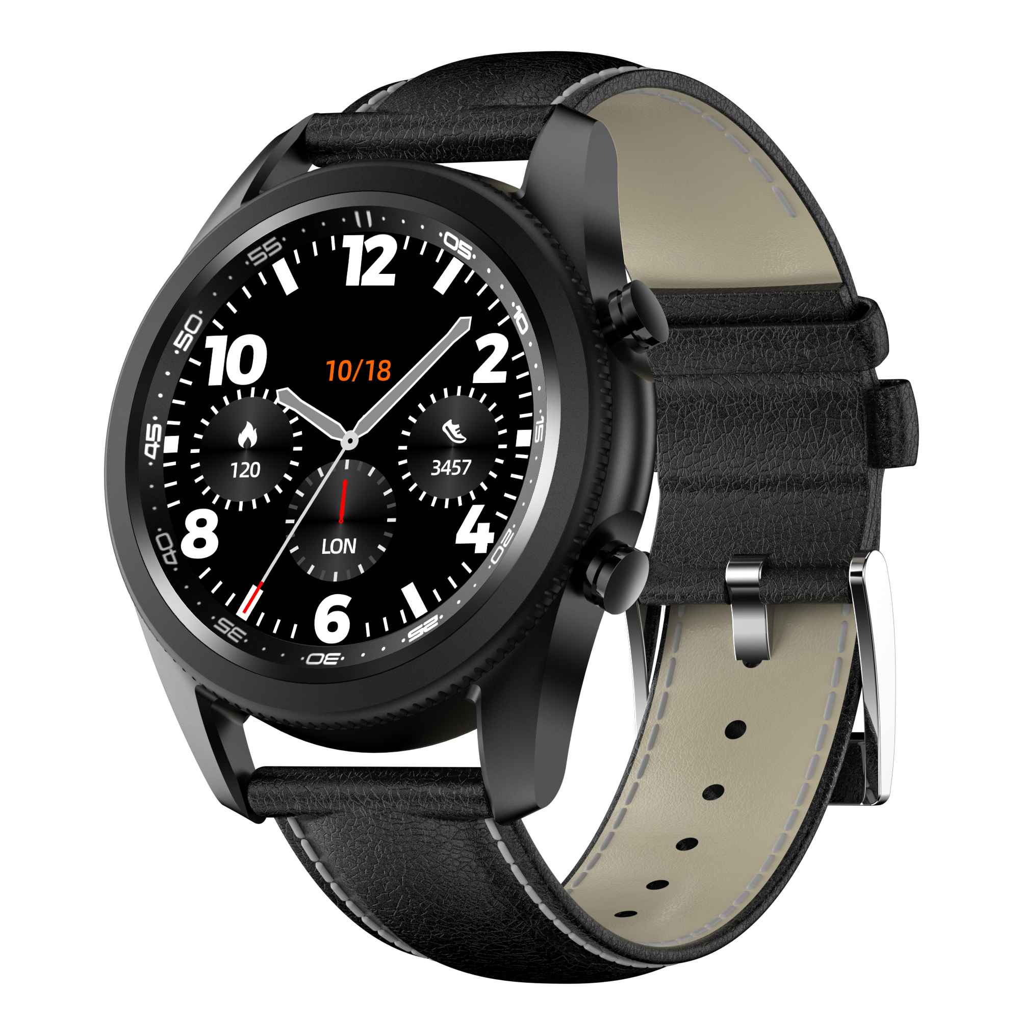

LEMONDA SMART SK3 1.28 inch Round Rotatable Bezel Smart Watch IP67 Waterproof Bluetooth Calling Health Monitoring Multi Sport Modes Smart Bracelet - Black