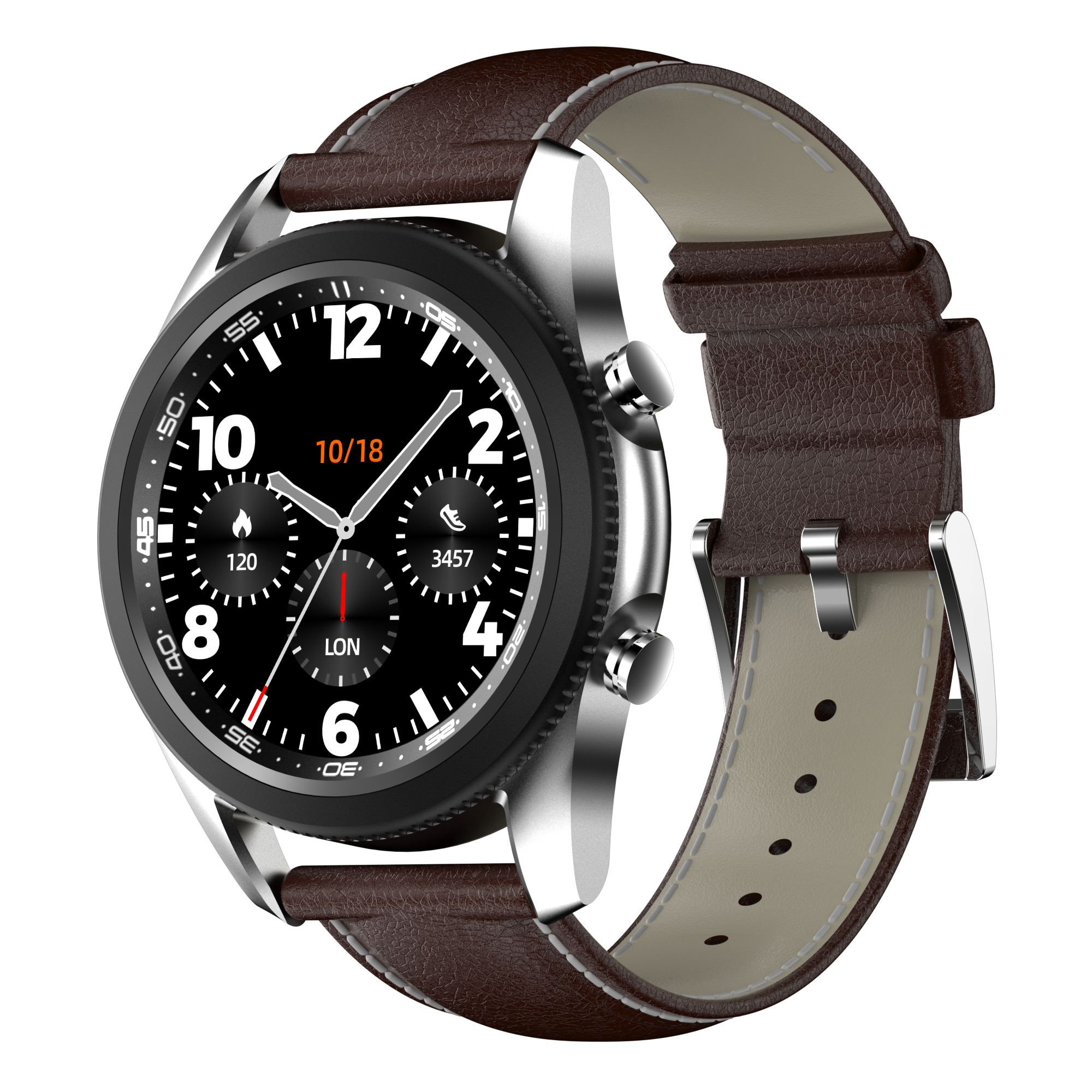 

LEMONDA SMART SK3 1.28 inch Round Rotatable Bezel Smart Watch IP67 Waterproof Bluetooth Calling Health Monitoring Multi Sport Modes Smart Bracelet - Brown