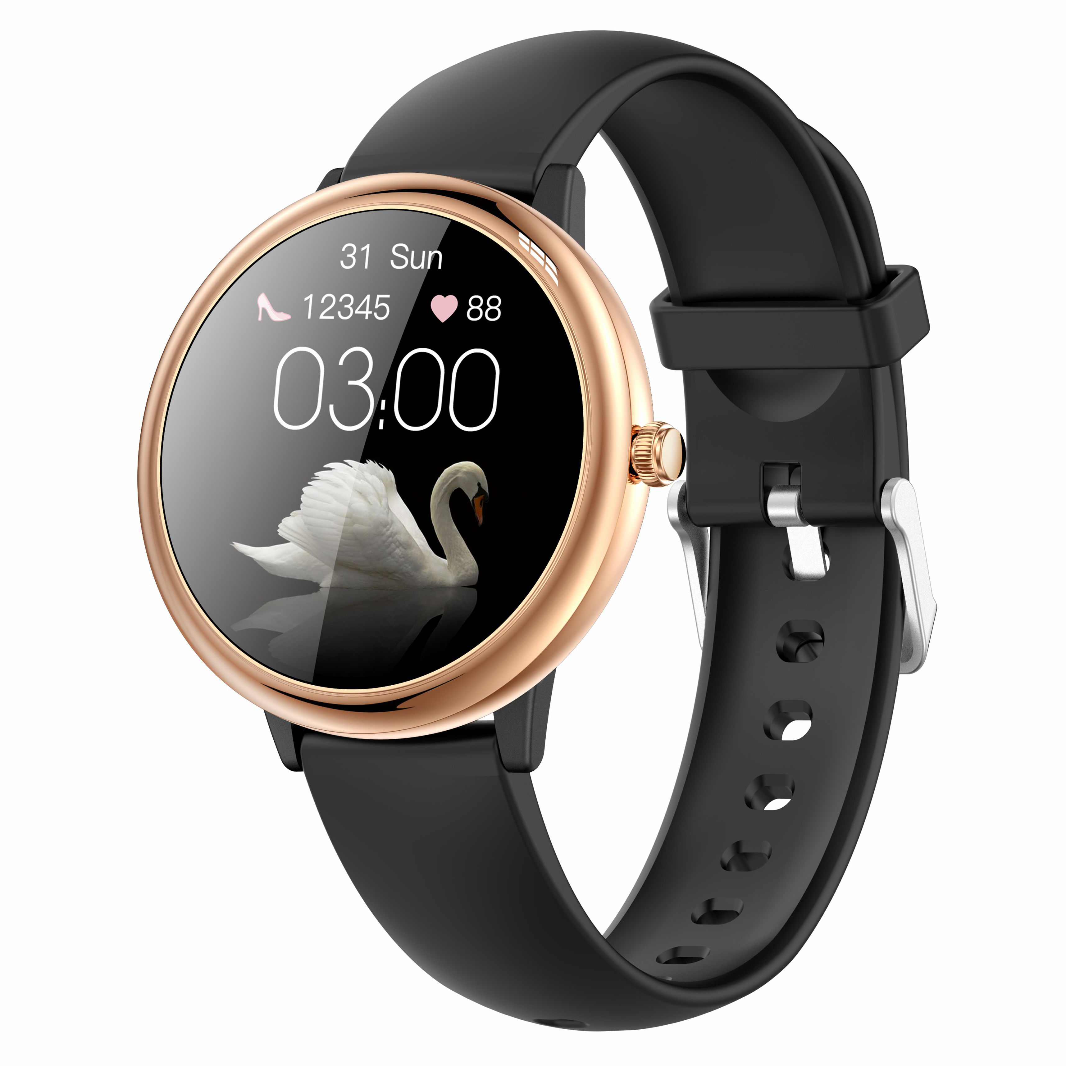 

R8pro Full Touch Round Women Smart Watch Heart Rate Blood Pressure Health Monitoring Multi-Sports Modes Smart Bracelet - Gold