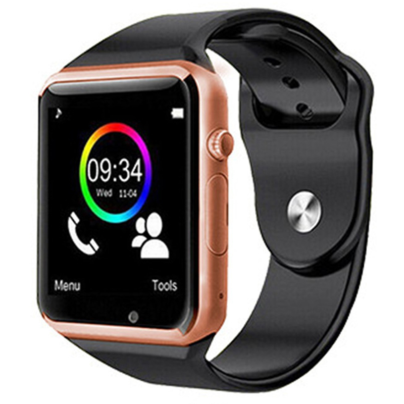 

A1 1,54 Дюйма Bluetooth Watch Watch с Камерой Спортивный Шармометр Sleep Monitor Sim Card Smart Watch - Золото