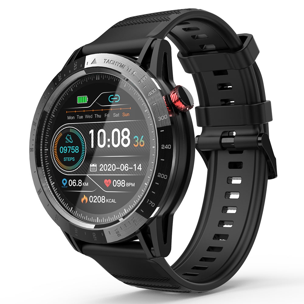 

LOKMAT Comet Smart Watch 1.3 inch Round Full Touch Screen Multi Modes Sports Bracelet Health Watch with Heart Rate/Sleep Monitoring Support H Band - Black