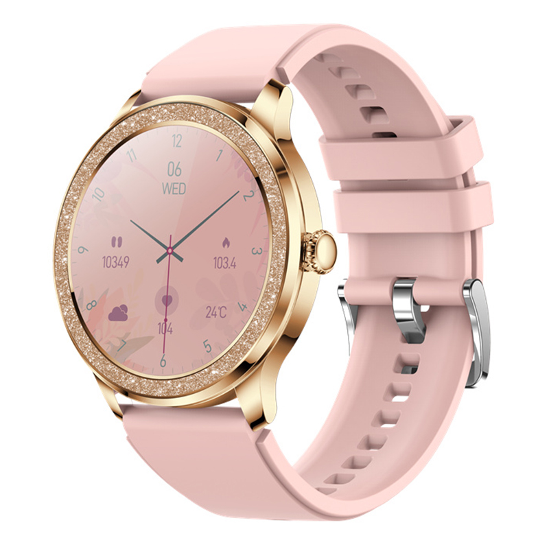 

Y32 1,32 "runde Bildschirm Smart Watch Heart Frequenz Blutdruck Überwachung Gesundheitswache Frauenarmband - Gold