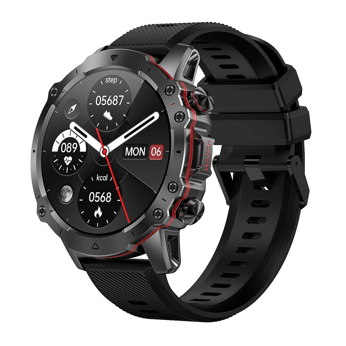 

AK56 1,43-zoll-smart Watch Heart Frequenz Blutdruck Überwachung Bluetooth Calling Sports Smart Bracelet - Schwarz