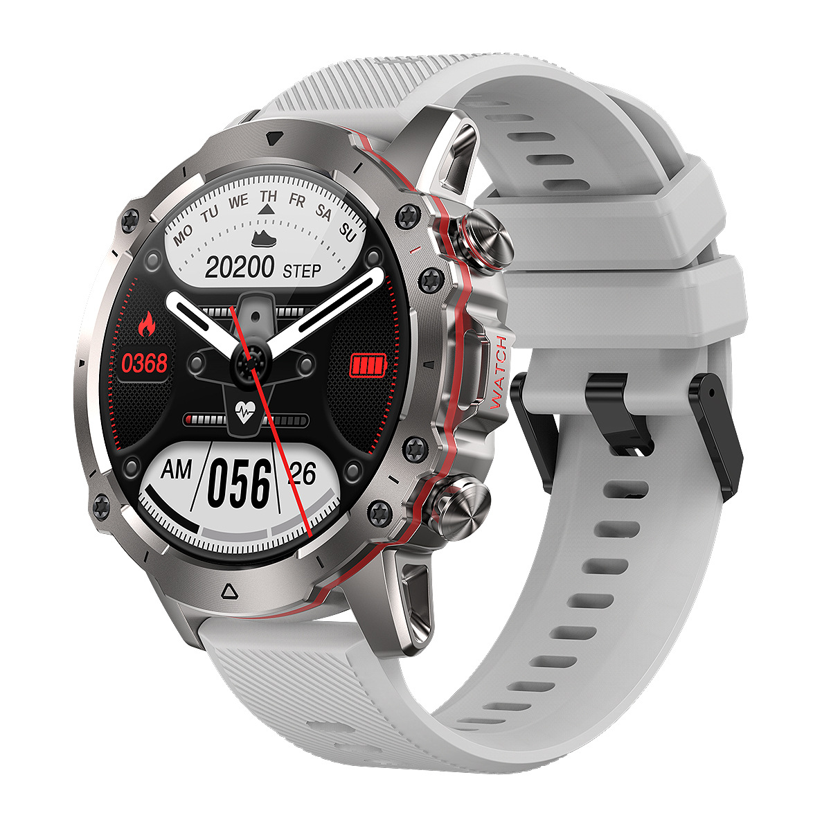 

AK56 1,43-zoll-smart Watch Heart Frequenz Blutdruck Überwachung Bluetooth Calling Sports Smart Bracelet - Silber