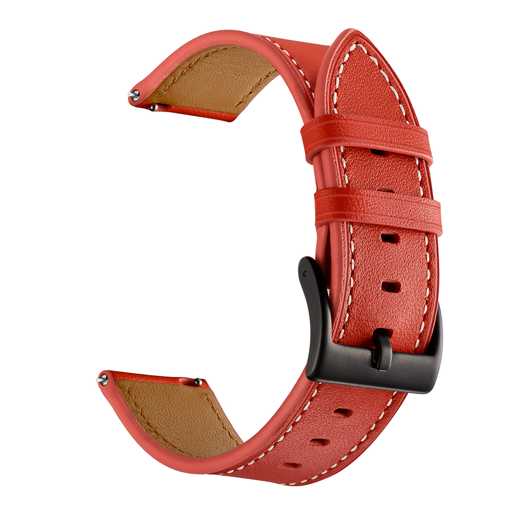 

20mm Cowhide Genuine Leather Watch Band for Huami Amazfit Bip - Red, Huawei Watch GT 2 42mm
