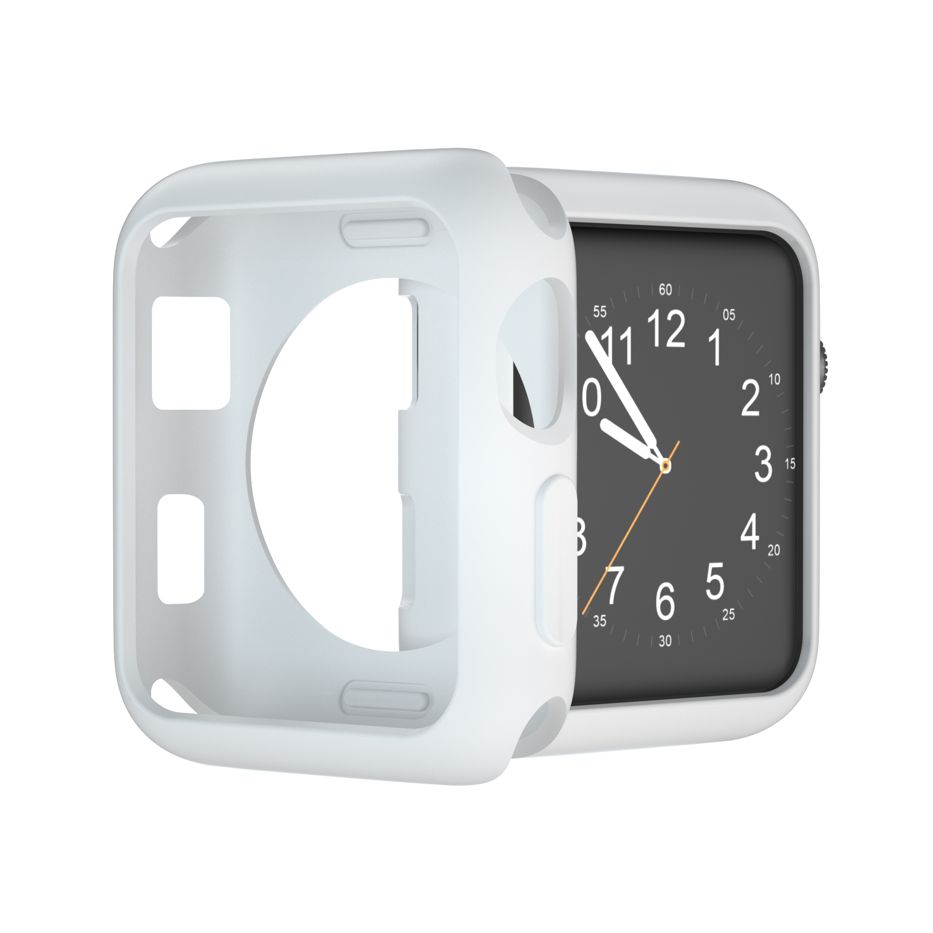 

Soft TPU Watch Dial Plate Case Bracelet Protective Watch Cover for Apple Watch Series 3/2/1 38mm - White, Apple Watch Series 3 38mm