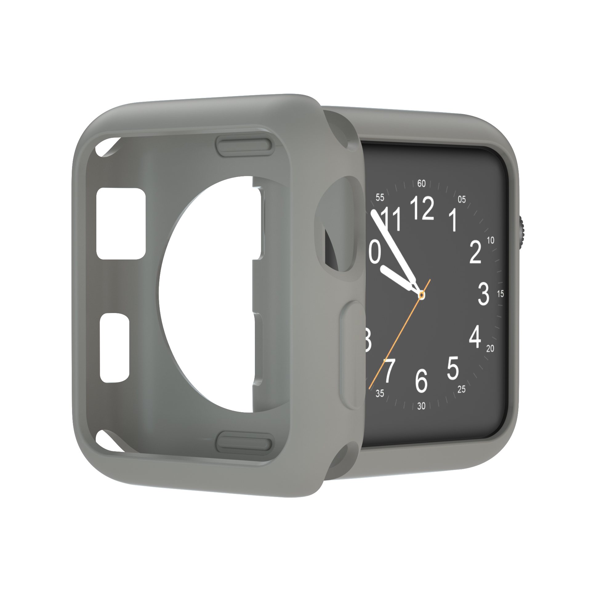 

Soft TPU Watch Dial Plate Bracelet Bracelet Защитная Часовая Обложка Для Apple Watch Series 3 / 2 / 1 38 мм - Темно-серый, Apple Watch Series 3 38mm
