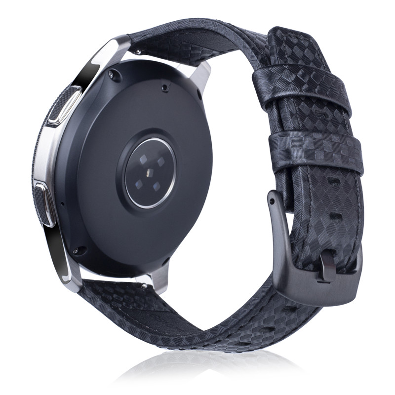 

22mm Carbon Fiber Texture PU Leather Smart Watch Band for Huawei Watch GT2e/GT2 46mm - Black, Universal