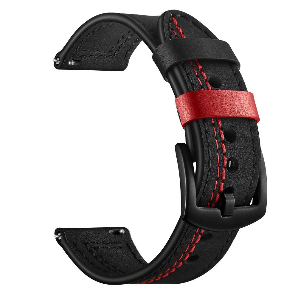 

22 Мм Натуральная Кожа Smart Watch Заменяющий Ремешок Для Часов Huawei GT2E / GT2 46 Мм - Чернить, Huawei Watch GT 2e