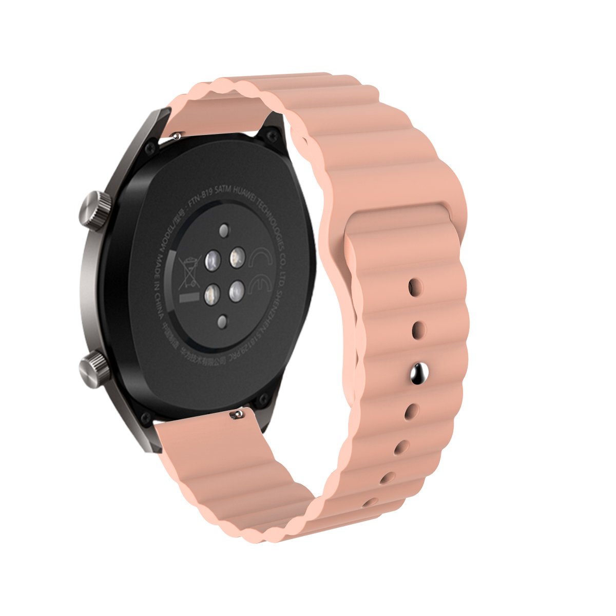 22mm Reverse Buckle Silicone Watchband for Samsung Gear S3 Galaxy Watch 46mm Huawei GT2 46mm Huami Amazfit 1 2 - Light Pink