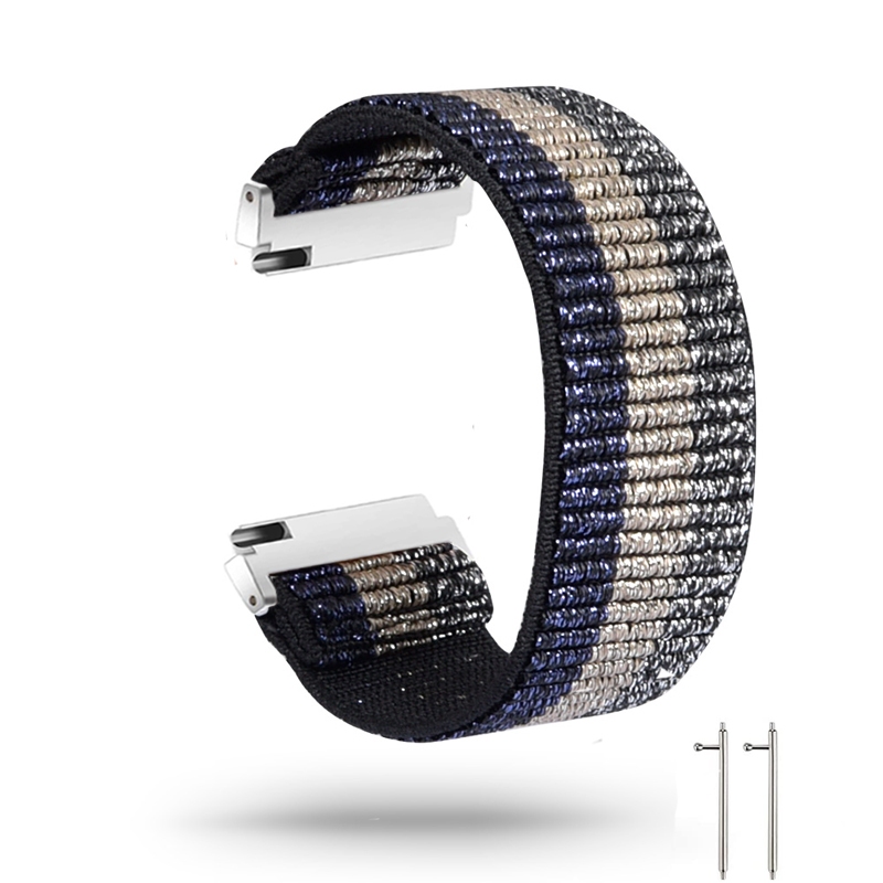 

22mm Colorful Nylon Watch Band for Huawei Watch GT 2e/GT/GT 2 46mm - Blue/Gold/Black, Huawei Watch GT