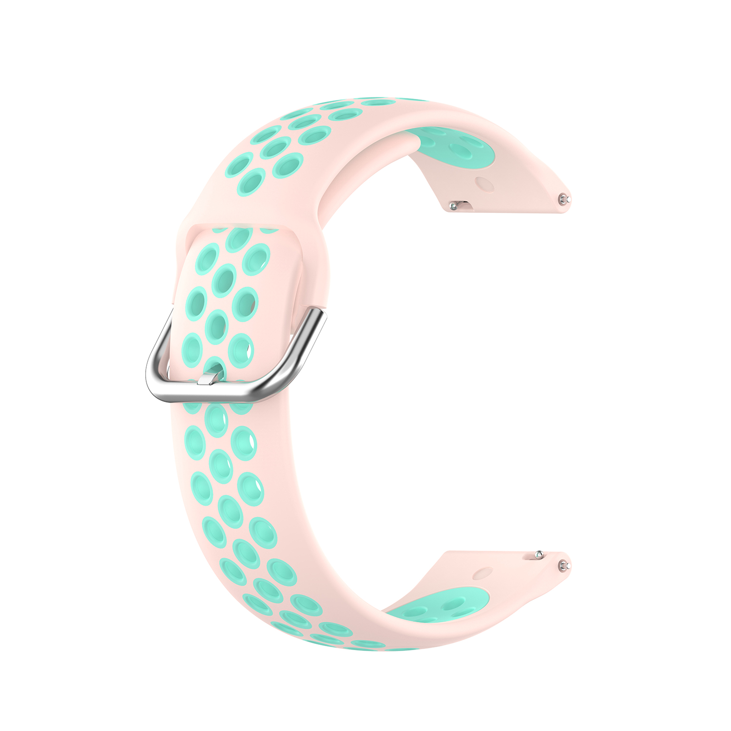 

R840 22 Мм Би-цвет Силиконовые Спортивные Smart Watch Band Для Samsung Galaxy Watch 3 45 Мм - Светло-розовый / Голубой, Galaxy Watch 46mm