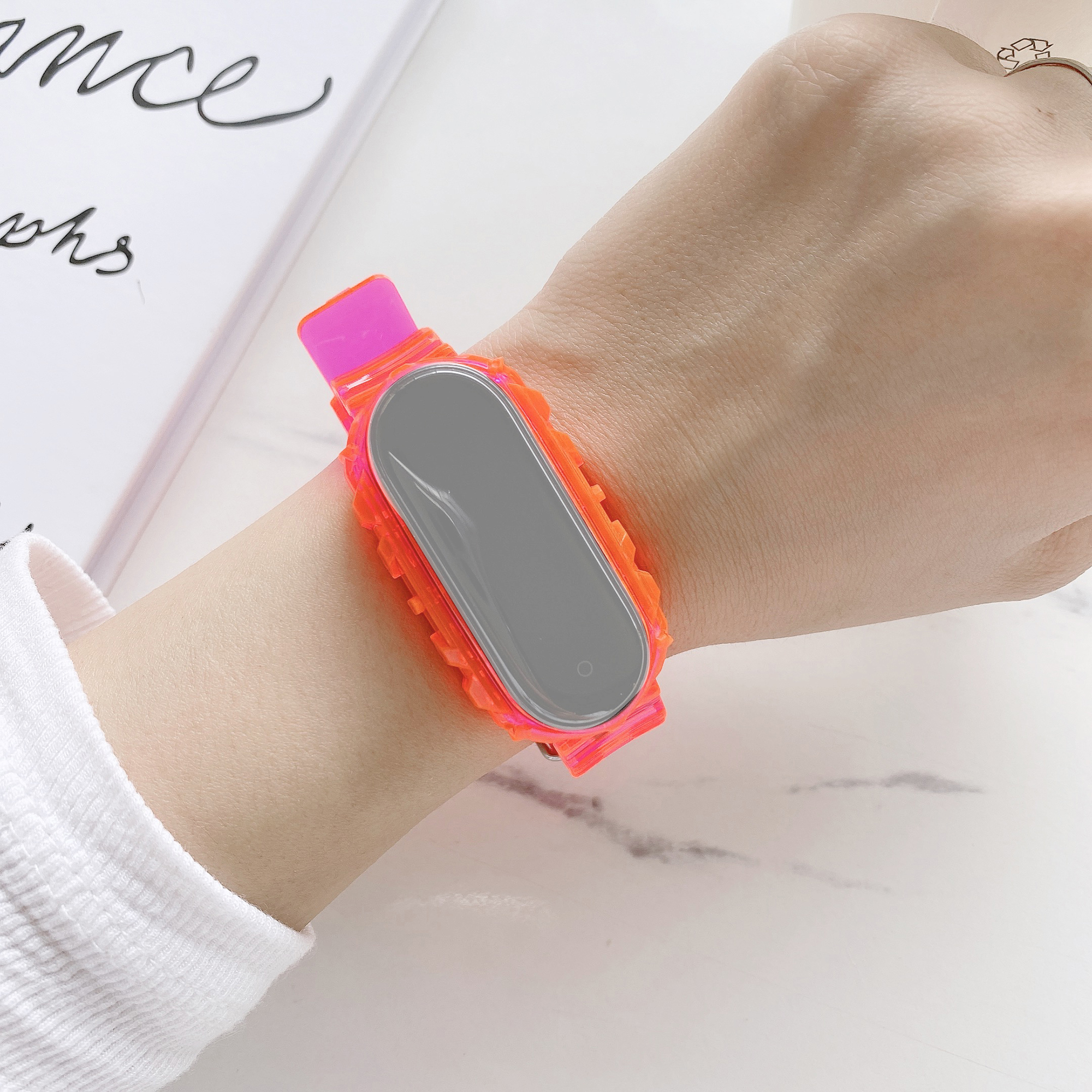 

TPU Smart Watch Frame Cover Ремешок Для Замены Для Xiaomi Mi Band 3/4/5 - Роза, Xiaomi Mi Band 5
