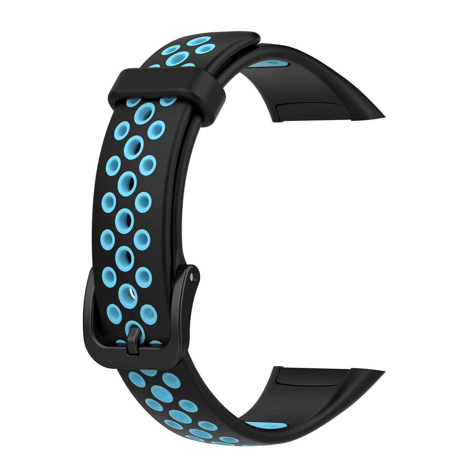 

Dual Color Silicone Adjustable Watch Band Strap for Huawei Band 6/Honor Band 6 - Black/Blue, Other Smartwatch Models