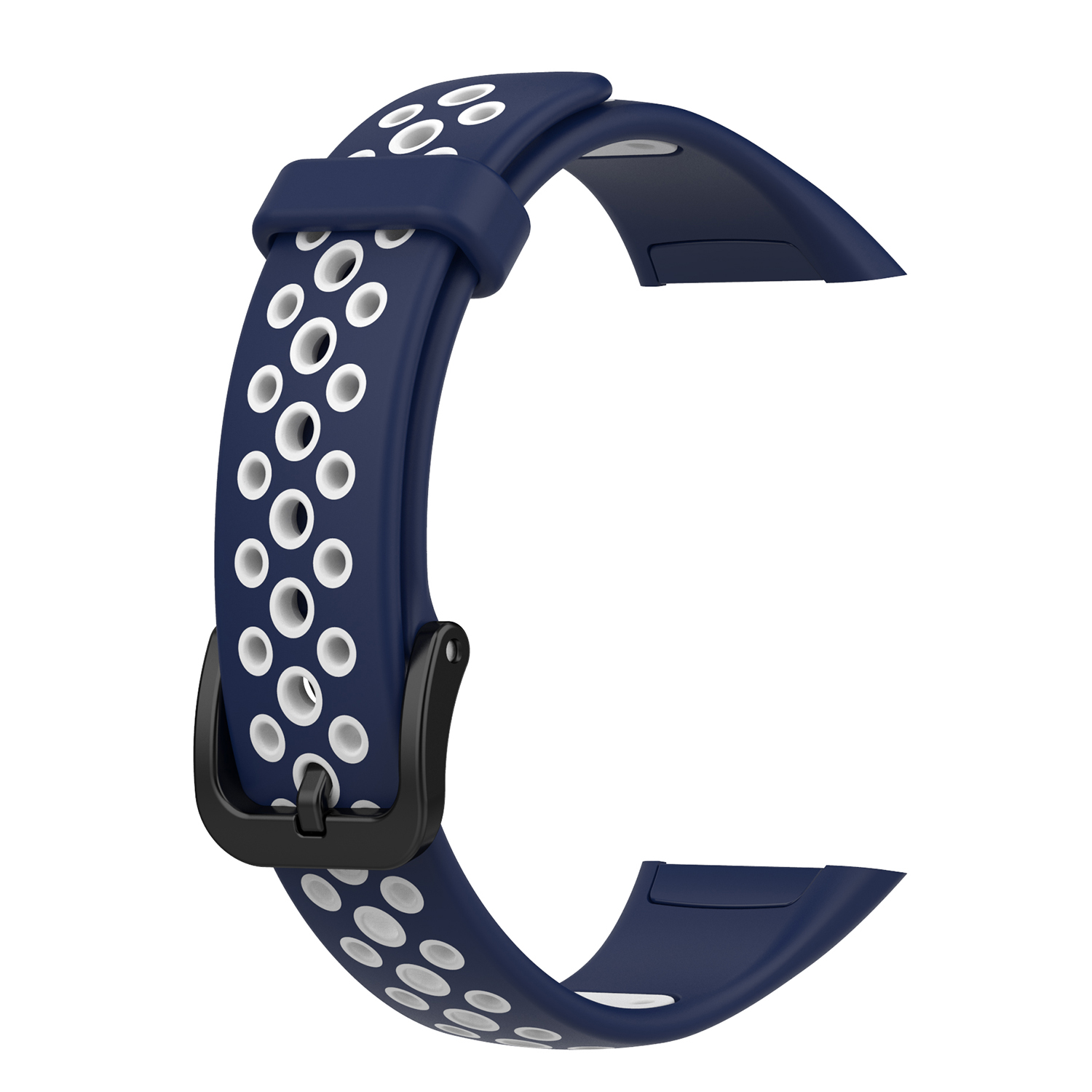 

Dual Color Silicone Adjustable Watch Band Strap for Huawei Band 6/Honor Band 6 - Midnight Blue/White, Other Smartwatch Models