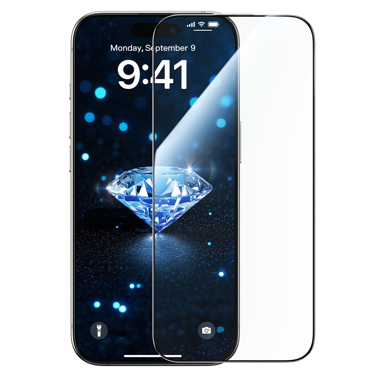 JOYROOM JR-MQS0565 For iPhone 16 Plus Screen Protector Silk Printing 2.5D High Aluminium-Silicon Glass Clear Film