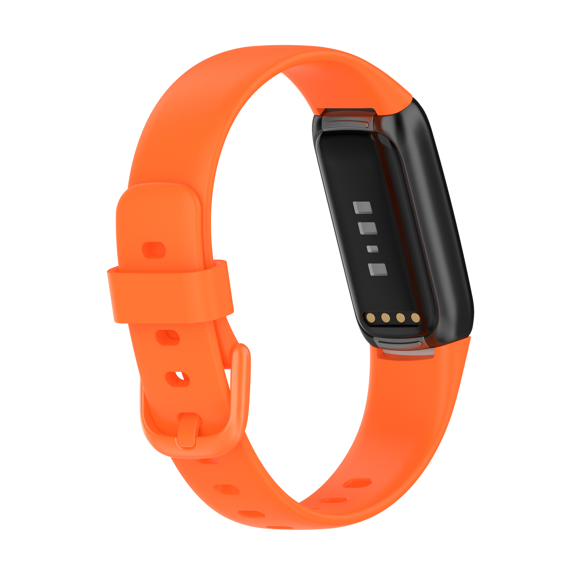 

Replacement Silicone Adjustable Watch Band Wrist Strap for Fitbit Luxe, Size: L - Orange, Other Smartwatch Models