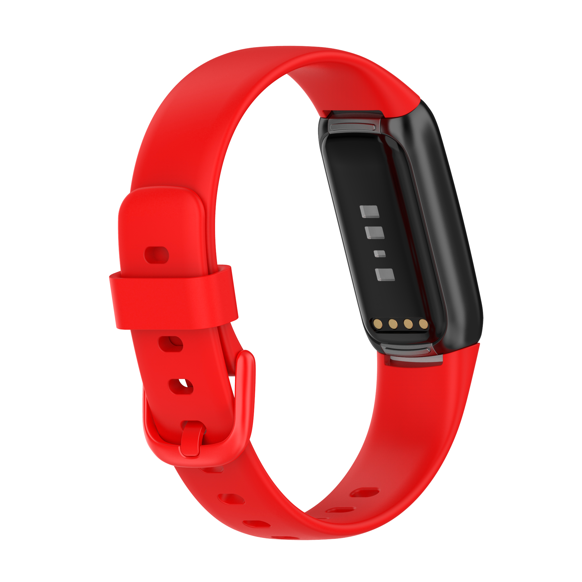 

Replacement Silicone Adjustable Watch Band Wrist Strap for Fitbit Luxe, Size: L - Red, Other Smartwatch Models