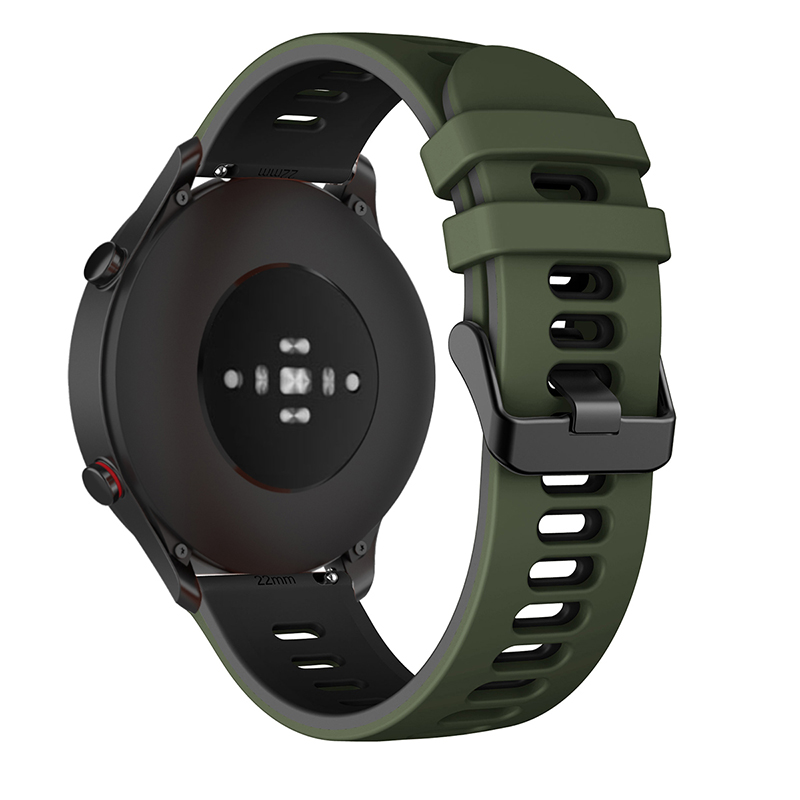 

Replacement Smart Watch Strap Silicone Wrist Band 22mm for Xiaomi Mi Watch Color Sports - Army Green/Black, Universal
