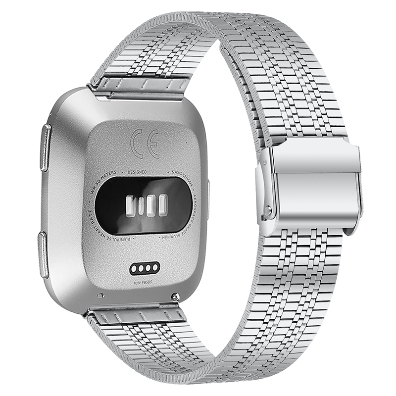

5 Бусин Двойной Пряжки Закрытие Нержавеющей Стали Smart Watch Band Замена Для Fitbit Versa / Versa 2 / Versa Lite - Серебро, Fitbit Versa 2