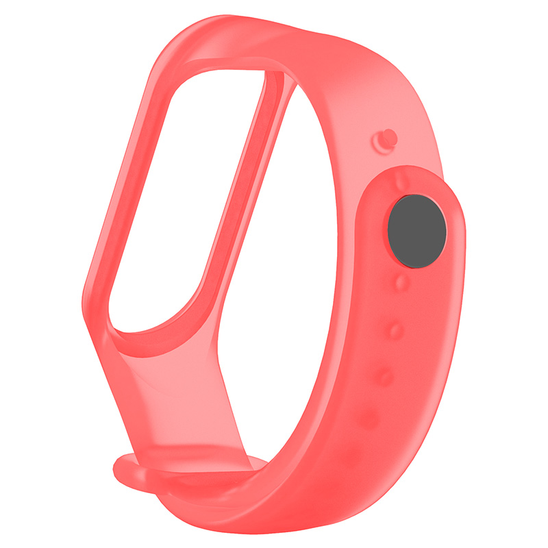 

Translucent Silicone Replacement Watchband Smart Watch Wrist Strap for Xiaomi Mi Band 5/6/7 - Transparent Red, Xiaomi Mi Band 5