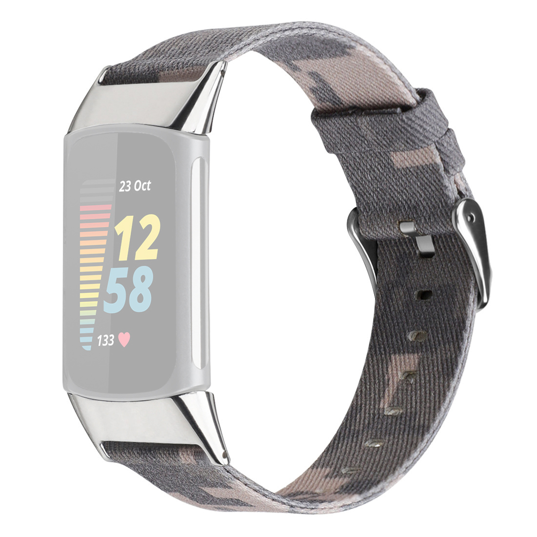

Woven Texture Nylon Watch Strap Adjustable Wristband Replacement for Fitbit Charge 5, Size S - Camouflage, Fitbit Charge 5