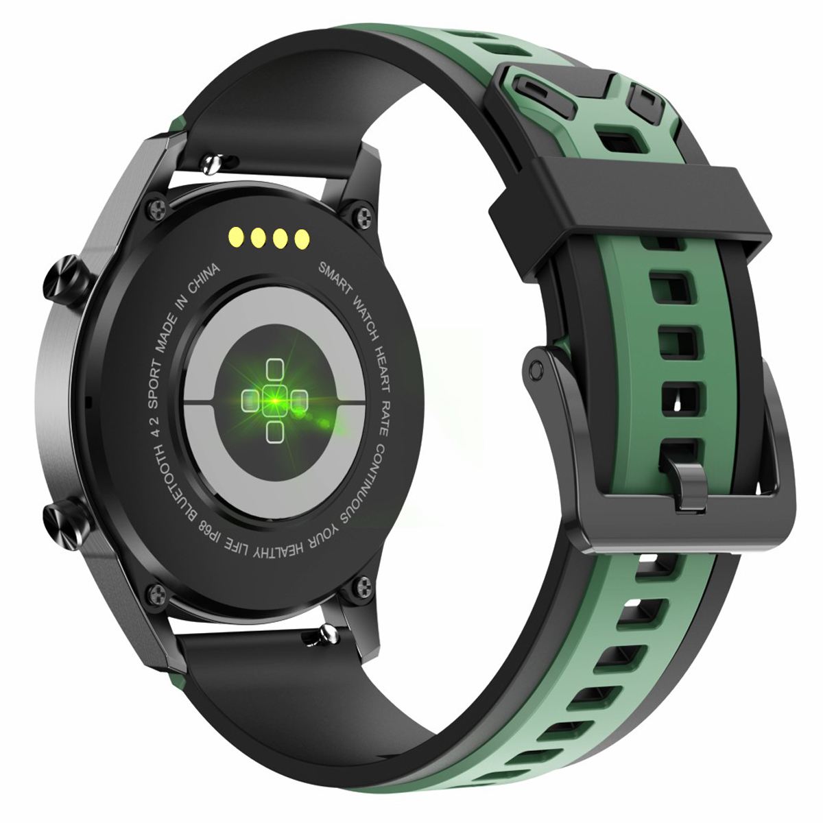 

20mm Color Splicing Wrist Strap Adjustable Silicone Smart Watch Band for Samsung Galaxy Watch 4/4 Classic / Huawei Watch 2 / Garmin Forerunner 245/645 - Army Green/Black, Gear Sport