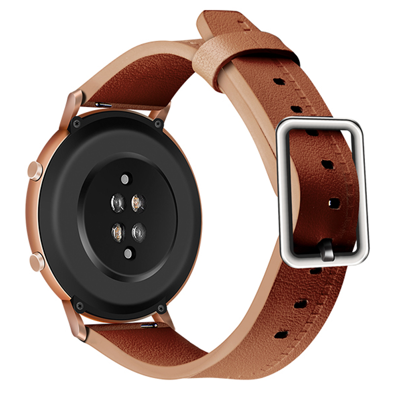 

20mm Top Layer Genuine Leather French Style Texture Wrist Band Watch Strap for Huawei Watch GT2 42mm / Huami Amazfit GTS 3 - Brown, Other Smartwatch Models