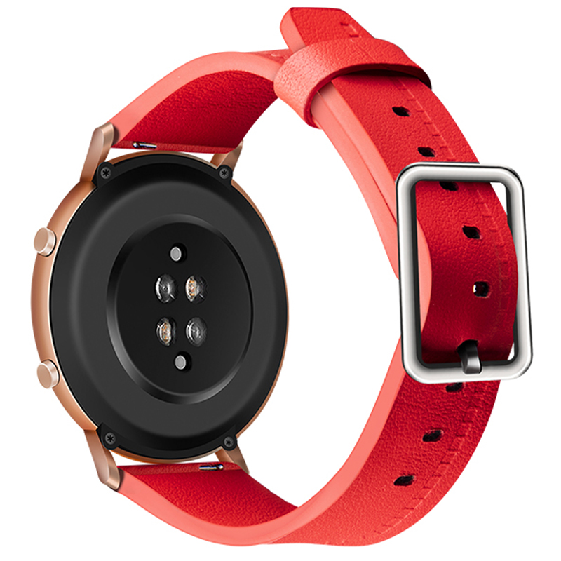 

20mm Top Layer Genuine Leather French Style Texture Wrist Band Watch Strap for Huawei Watch GT2 42mm / Huami Amazfit GTS 3 - Red, Other Smartwatch Models