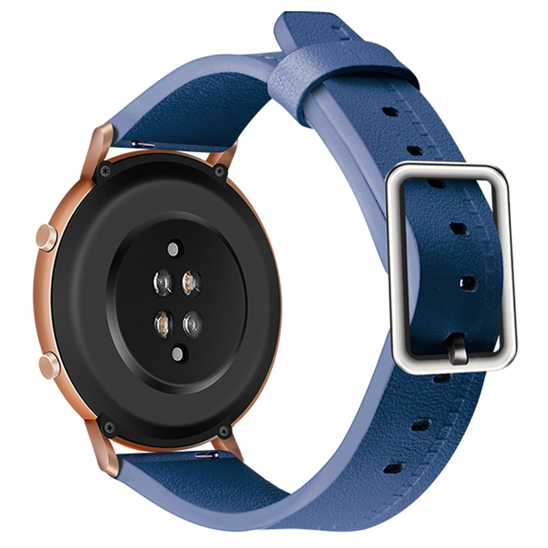 

20mm Top Layer Genuine Leather French Style Texture Wrist Band Watch Strap for Huawei Watch GT2 42mm / Huami Amazfit GTS 3 - Blue, Other Smartwatch Models