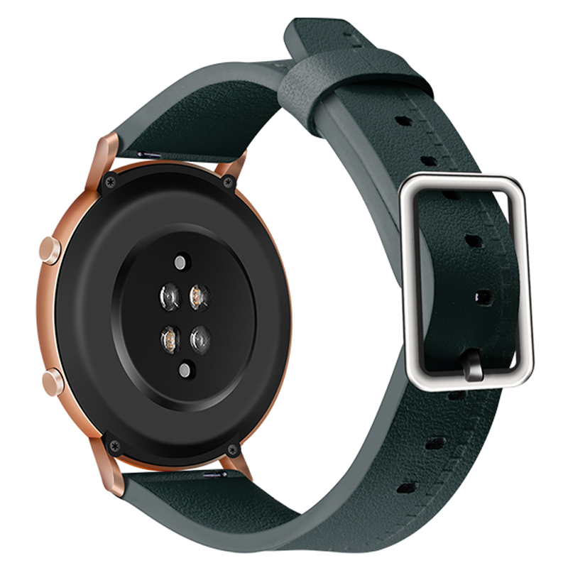

20mm Top Layer Genuine Leather French Style Texture Wrist Band Watch Strap for Huawei Watch GT2 42mm / Huami Amazfit GTS 3 - Cyan, Other Smartwatch Models
