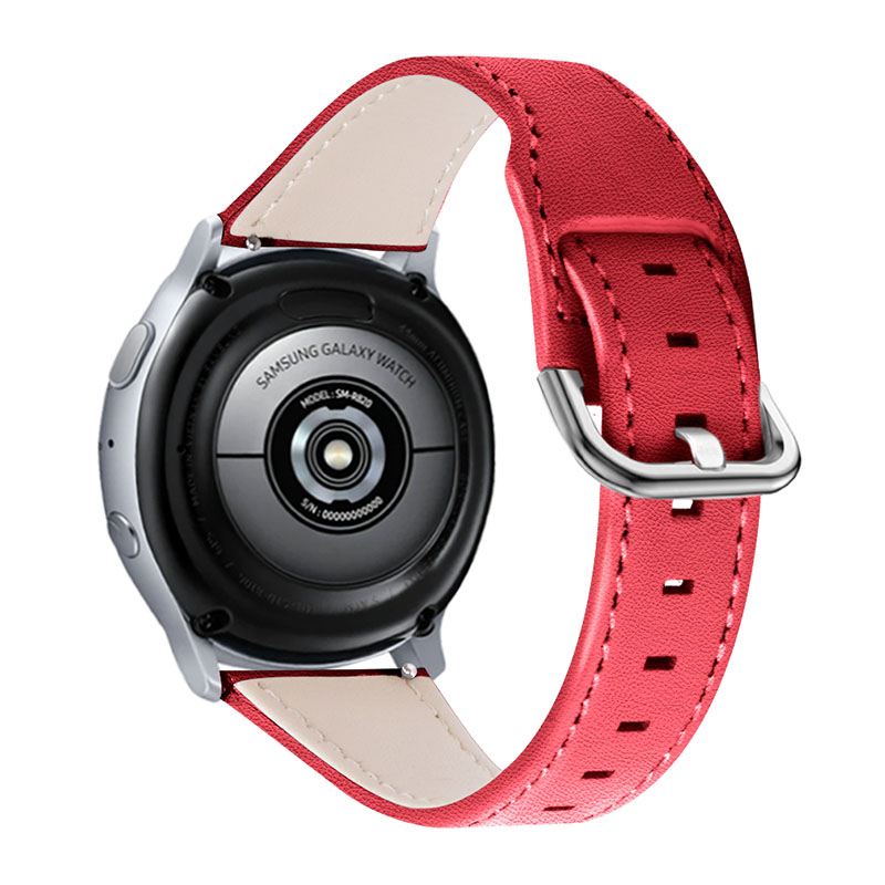 

Slim Натуральные Кожаные Часы Band Quick Release Remap Замена Для Samsung Galaxy Watch4 Classic 42 Мм 46 Мм / Часы Galaxy Active2 40 Мм 44 Мм / Galaxy Watch Active. - Красный, Samsung Galaxy Watch4 Classic 46mm