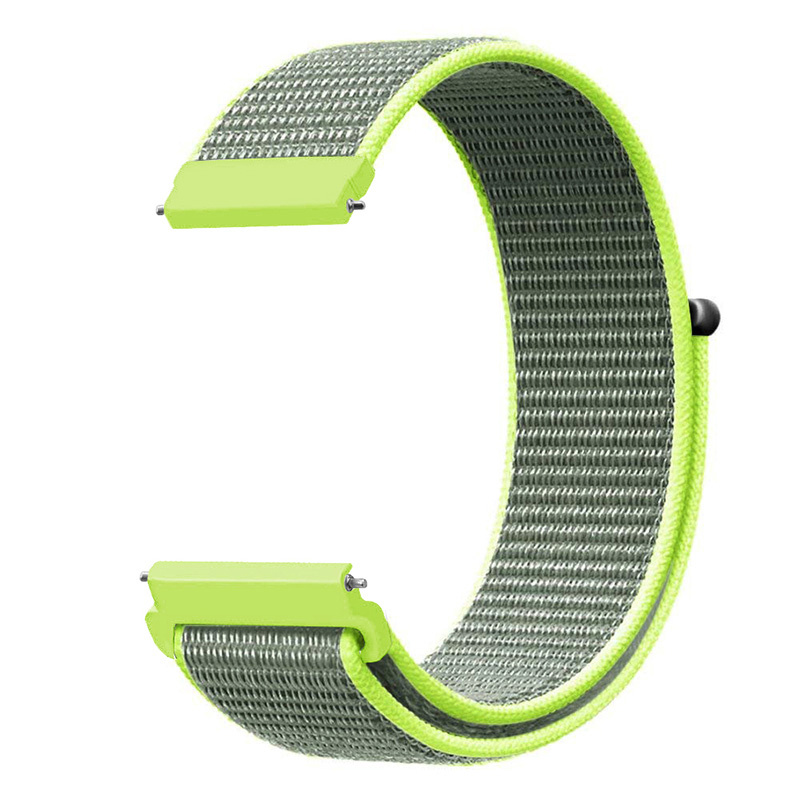 

For Garmin Vivoactive 4 Light Soft Nylon Woven Watch Strap Replacement Adjustable Wrist Band 22mm - Bright Yellow, Garmin Vivoactive 4