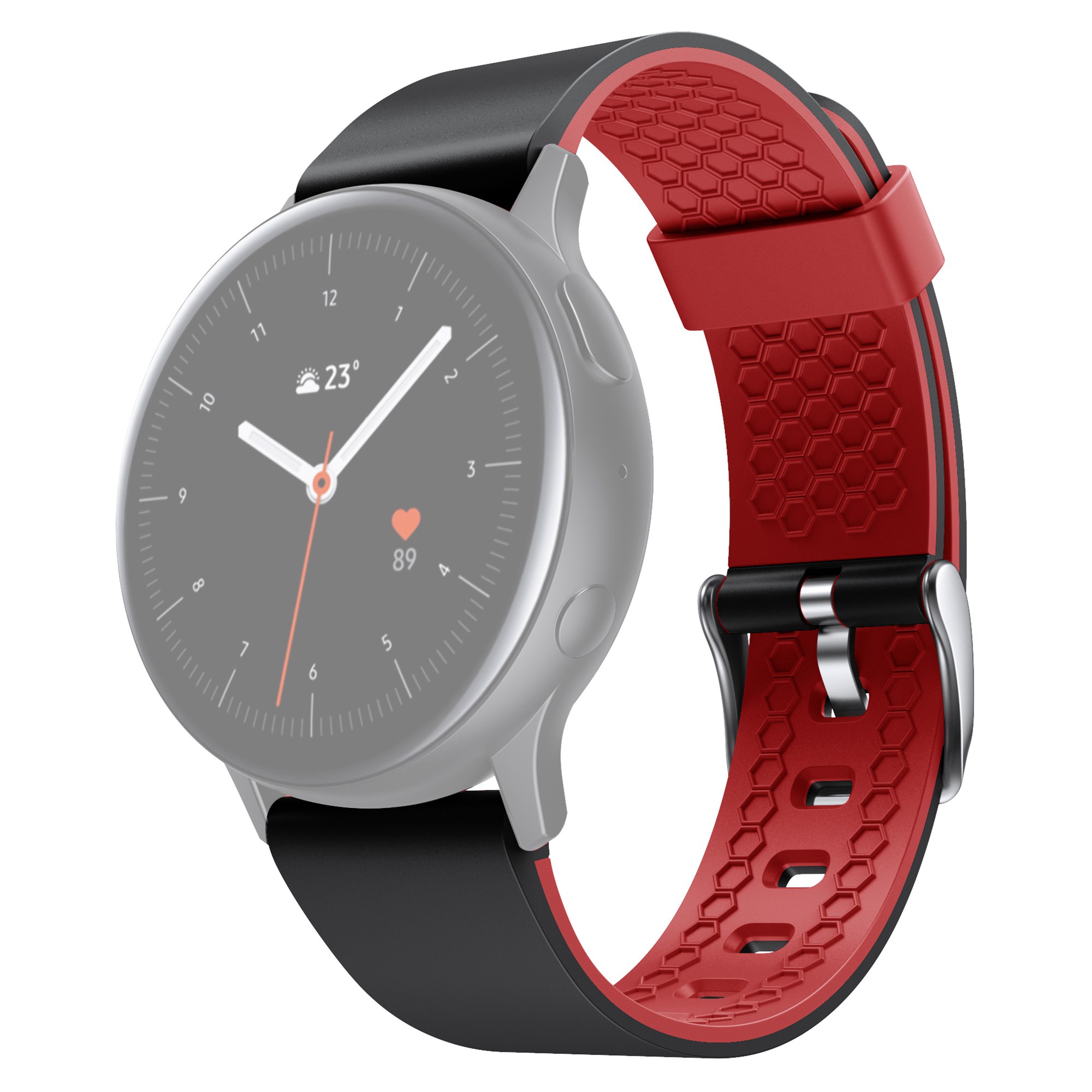 

Для Garmin Venu2/Forerunner 255/Samsung Galaxy Watch 3 45 -мм Силиконовой Часы С Двойным Цветным Запястьем С Петлем - Черный Красный, Other Smartwatch Models